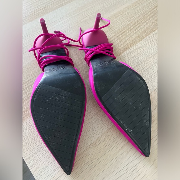 LACE UP PINK HEELS SIZE 6.5 - Picture 3 of 6